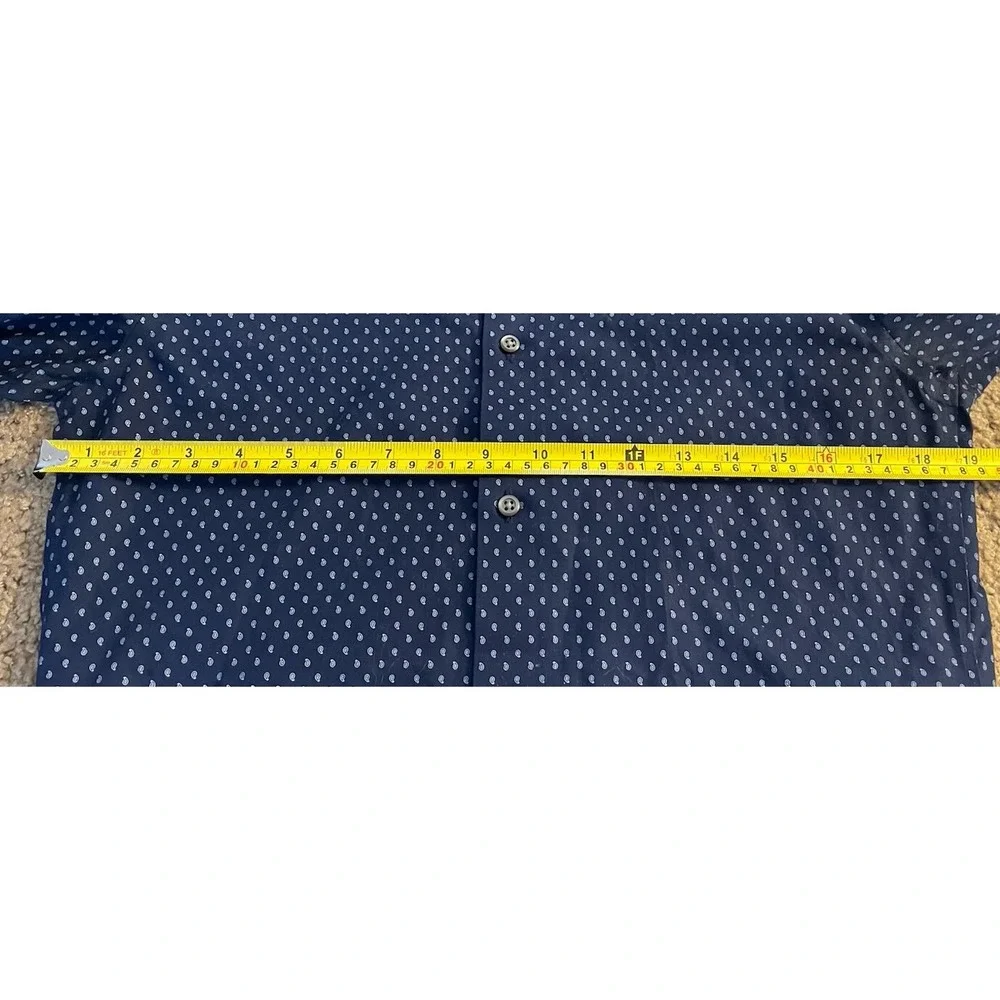 Banana Republic Grant Fit Long Sleeve Button Up Shirt Blue Geometric Small JBHS